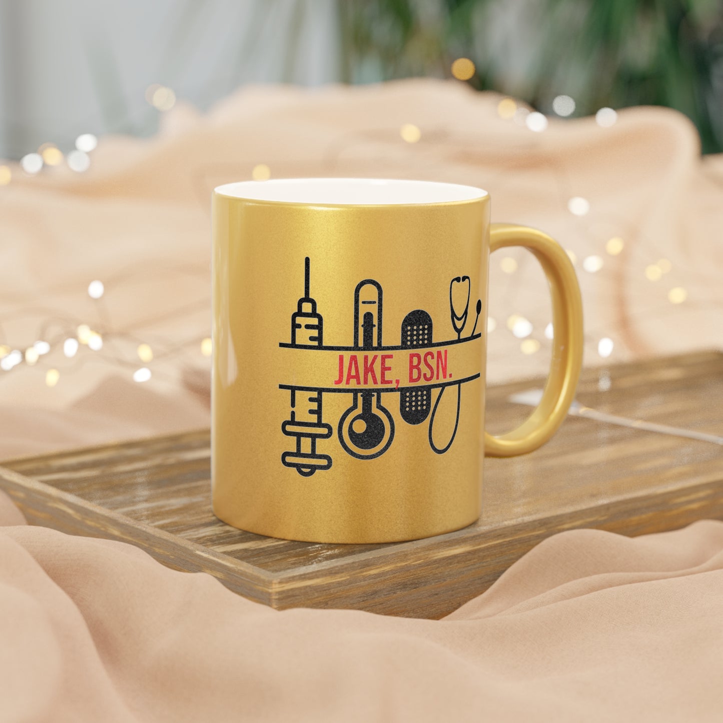 Personalized Nurse Metallic Mug