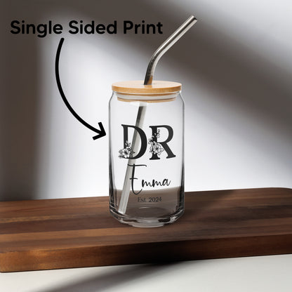 Personalized Doctor Iced coffee Glass