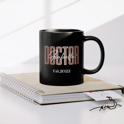 Personalized Black Ceramic Mug for Doctors