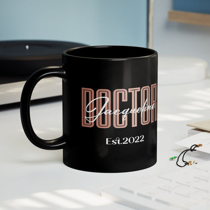 Personalized Black Ceramic Mug for Doctors